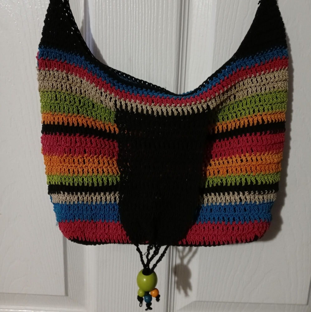 🚜🏩HANDMADE CROCHET BOHO BAG🥀🏡12"×10"x24" STRAP CROSSBODY. ♥️ - Picture 14 of 16